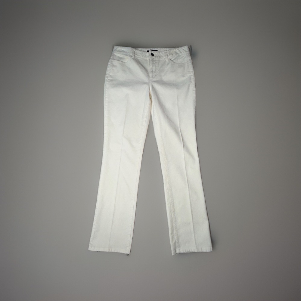 Talbots Heritage Corduroy Pants Size 8 Petite Ivory Cream Mid-Rise Straight Leg